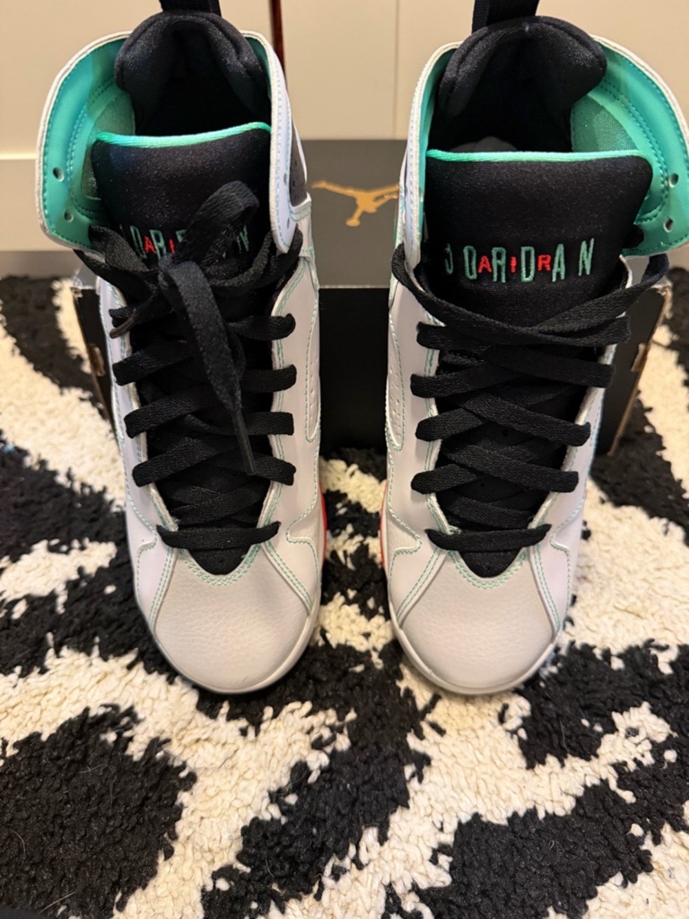 Jordan Kids Basketball Sneakers in White, Teal & Black
